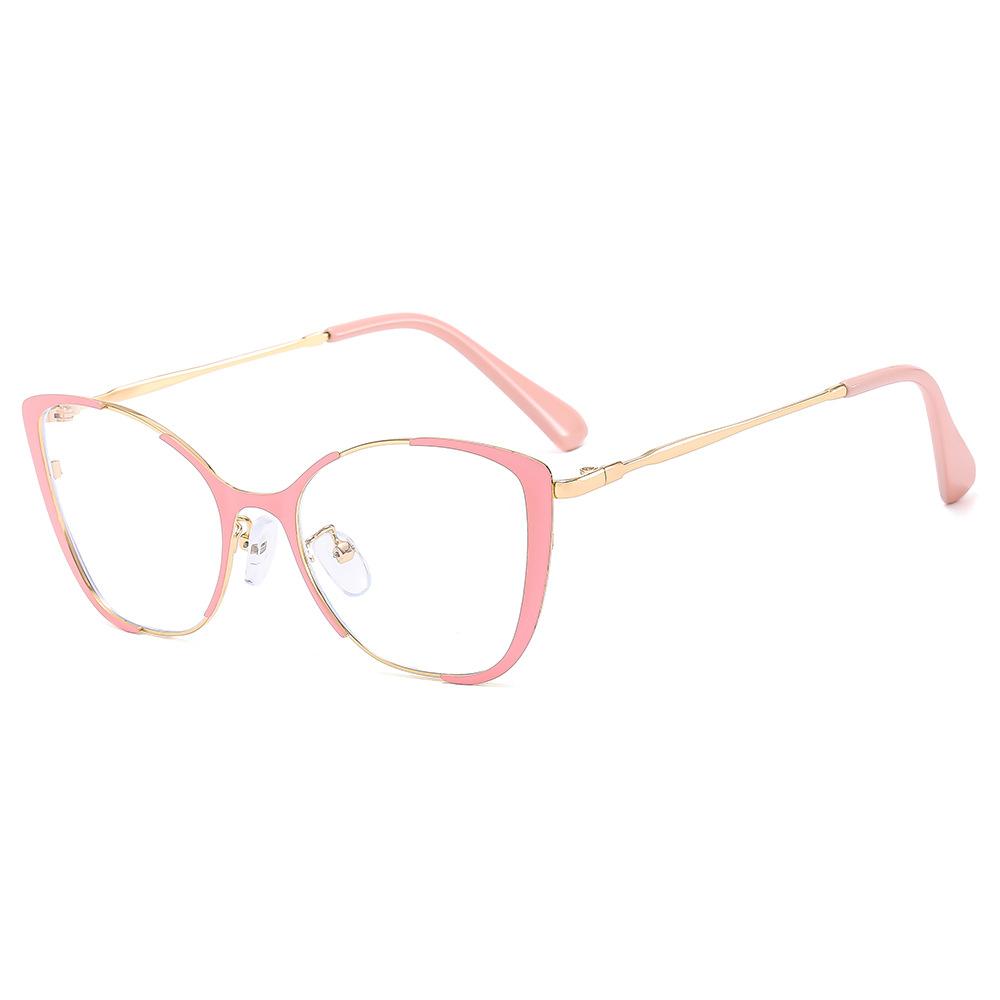 Brand Design Retro Small Cat Eye Patchwork Color Femal Frame Photochromic Anti Blue Light Computer Women Custom Reading Glasses