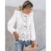 Women Boho Long Sleeve Floral Lace White Tops Blouses Hollow Back Summer Beach Elegant Shirt Harajuku Femme Clothes Party Tops