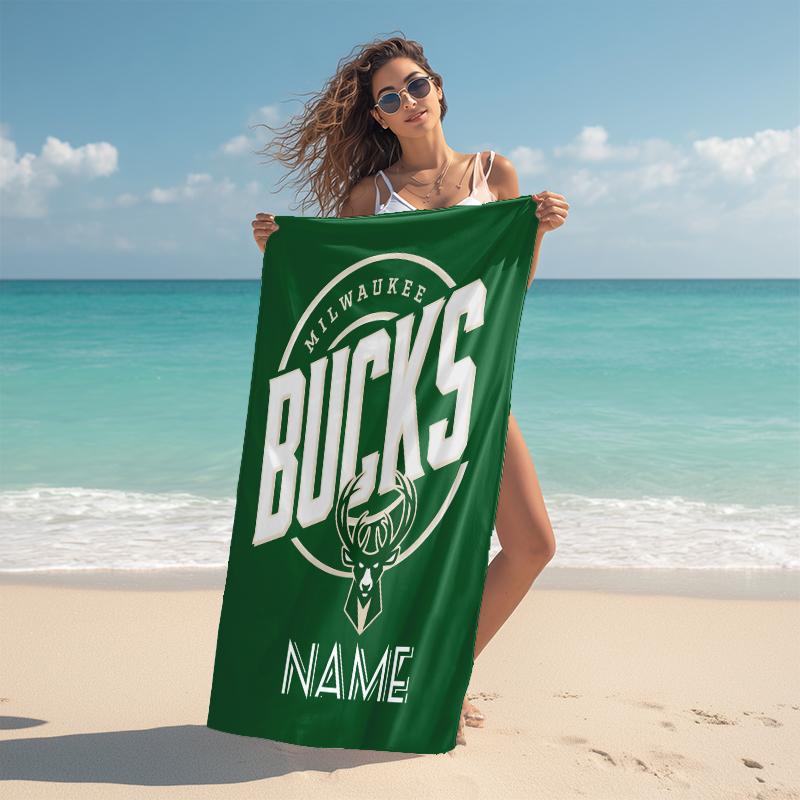 Personalized Bucks Team Spirit Gear Beach Towel Microfiber Beach Towel Thin Absorbent for Beach Swimming Yoga Bath Sports. 0910220