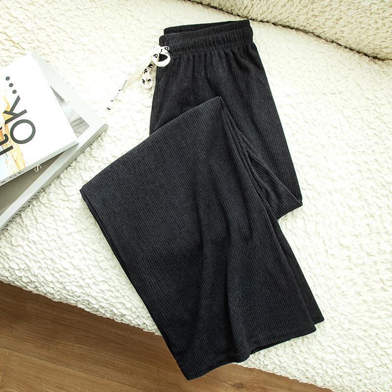 Вельветовые брюки, осенние и зимние драпированные брюки с высокой талией, повседневные широкие брюки