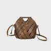 Elegant Woven Leather Triangle Handheld Shoulder and Crossbody Bag for Women & Kids