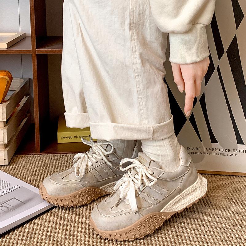 Туфли для папы на маленькой платформе в стиле ретро, женская, новинка 2025 года, весна-осень, легкая, увеличивающая рост, универсальная повседневная спортивная обувь