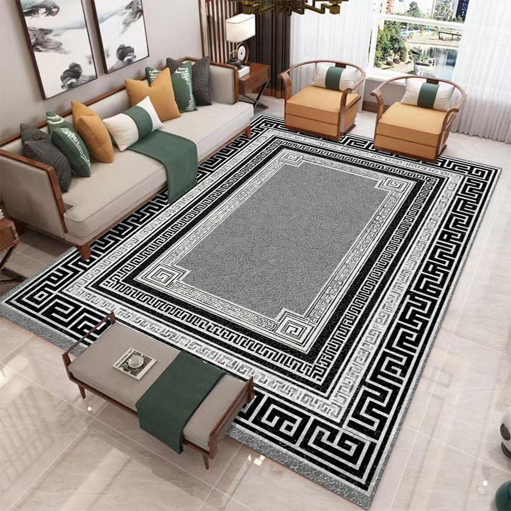 Геометрический принт Ковер для спальни для домашнего декора Гостиная Прихожая Кухня Нескользящие напольные коврики Ковер для зоны дивана и журнального столика в отеле