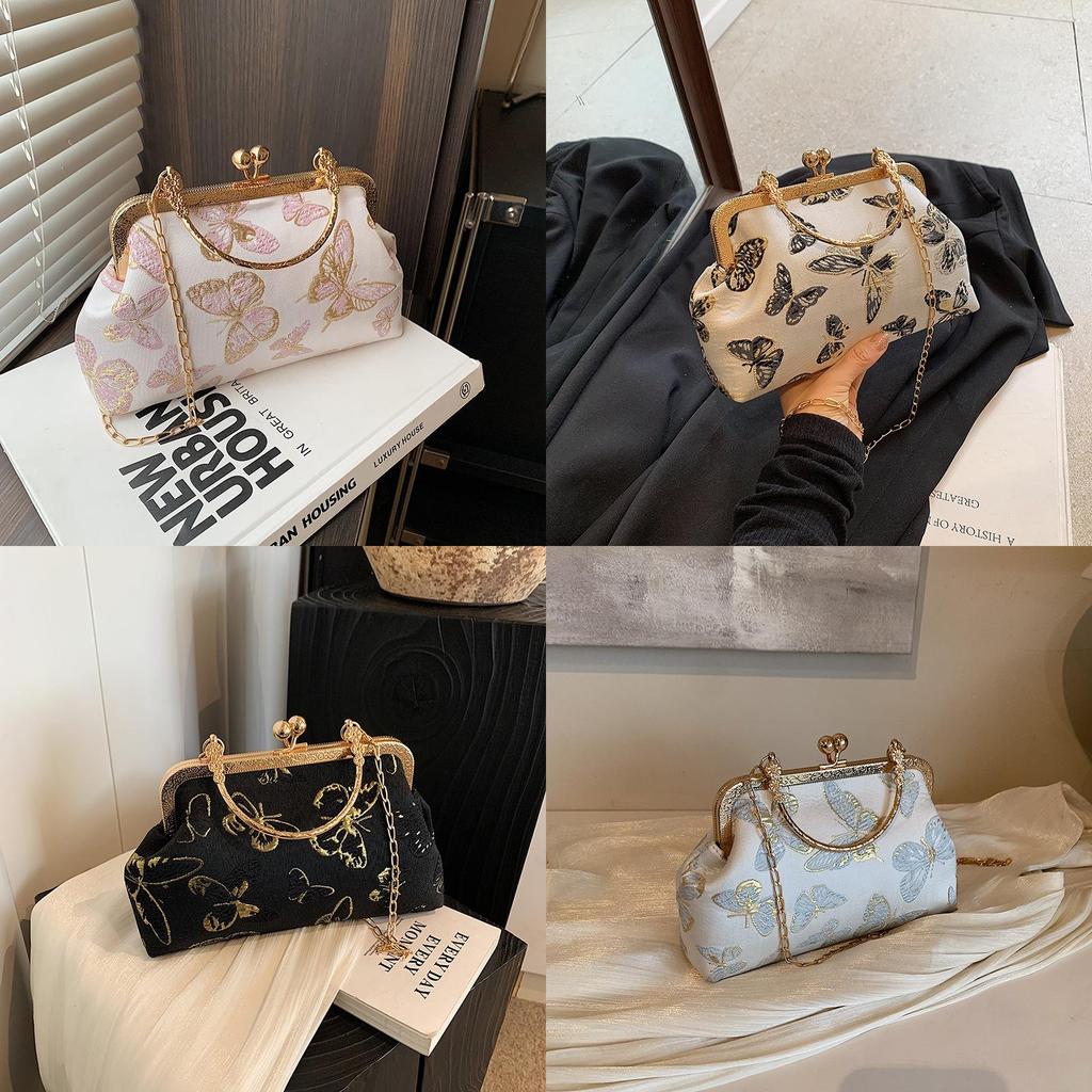 New Chinese Style Embroidered Butterfly Chain Shoulder Bag For Daily Use