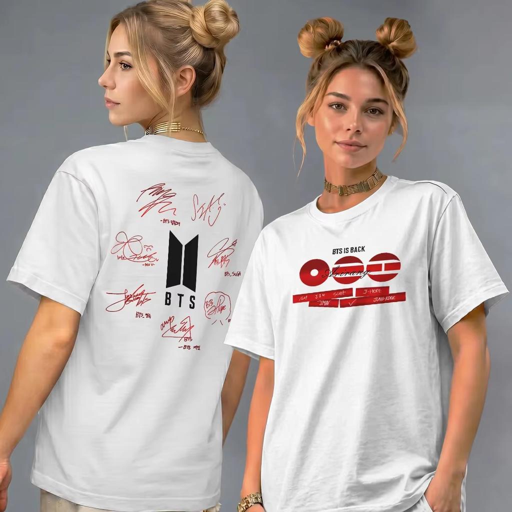 2026 Korean Unisexs Group Bts Arirang Army Kpop World Tour Tshirt Unisexs Unisexs Fashion Family Matching Loose Y2k Shirt