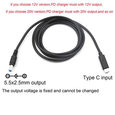 200 см/300 см USB C PD к 12 В 15 В 20 В 5,5x2,5 мм кабель питания для беспроводного маршрутизатора ноутбука динамика модема камеры видеонаблюдения