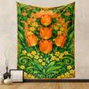 Orange Tulip Floral Art Tapestry Design Patterned tapestry home decor, suitable for bedroom and living room, gift