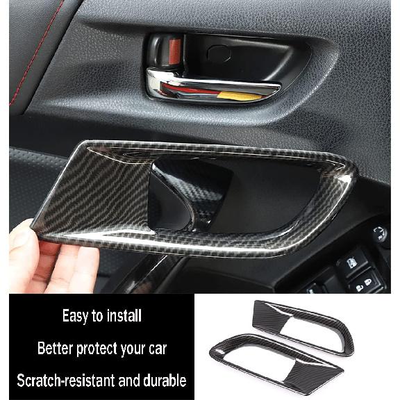 Car Accessories Fit for Subaru BRZ Toyota 86 2012-2020 Inner Door Handle Cover Trim (Carbon Fiber Style) ABS 2 PCS