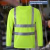 Reflective Safety T-Shirt 360 Degree Reflective Zones High Visibility Quick Dry Long Sleeves Outdoor Construction Worker Top for Night Shift Running