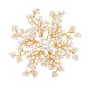 New Full Pearl Flower Snowflake Brooches For Women Fashion Wedding Bouquet Dress Pin Gift
