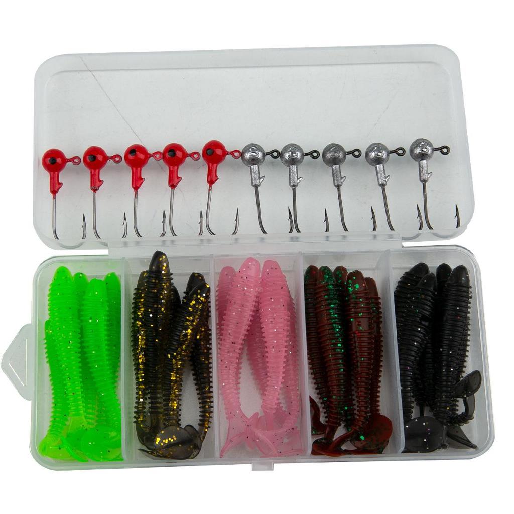 Бионический набор мягких приманок Topmouth Culter с крючком с джиг-головкой и Т-образным хвостом