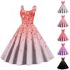 Women's Valentine's Day Love Heart Print Sexy Off Shoulder Vintage Dress