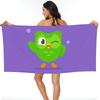 Сова Duolingo Duo Пляжное полотенце Мягкая микрофибра Быстросохнущее Впитывающее Быстрые полотенца для бассейна