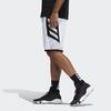 Adidas Color Block Stripe Logo Print Casual Sports Basketball Shorts Men Shorts White GC8081