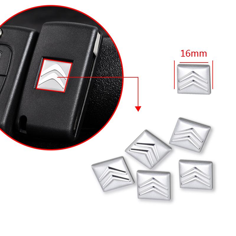 5Pcs Aluminium Metal Car Key Emblem Stickers For Citroen C1 C2 C3 Vts C4 Saxo C4L C5 C6 C8 Xsara Picasso Berlingo Cactus