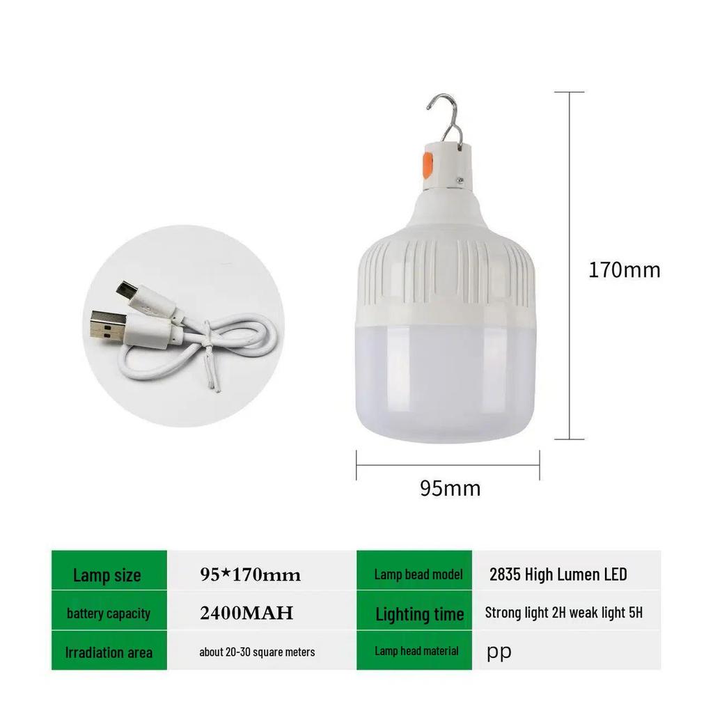 Portable Super Bright LED Outdoor Emergency Camping Light with Wireless Plug-In and Lithium Battery