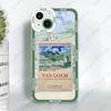 Чехол для телефона с картиной Ван Гога маслом для iPhone 11 12 13 14 15 16 Pro Max XR X XS Mini 8 7 Plus SE 2020 2022 Прозрачный чехол