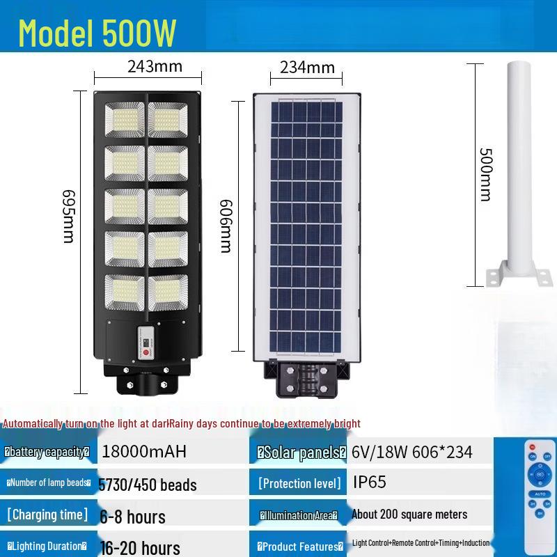 NuFeng 500W Integrated Solar Motion Sensor Outdoor Light