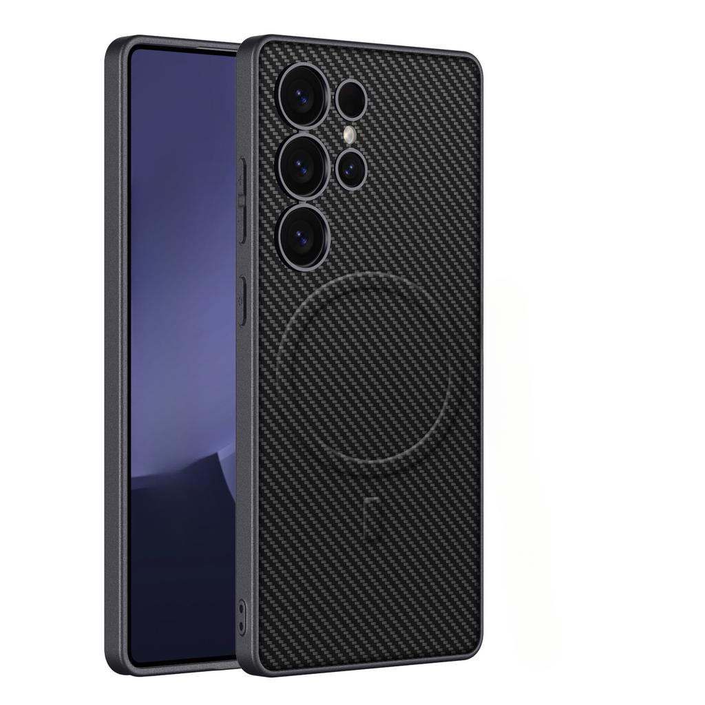 Кожаный жесткий чехол с магнитным покрытием для телефона Samsung Galaxy S25 S24 Plus S23 ультра ударопрочный защитный чехол