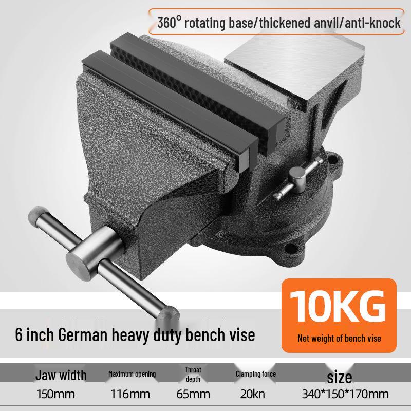 Green Forest Heavy-Duty Multi-Function Workbench Vise - Small Industrial Grade Flat Clamp