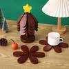 3/4Pcs Christmas Tree Trivets for Hot Dishes Tree Shape Bamboo Potholder with Holder for Pans Bowls Plates Teapots Coasters Home Table Decor