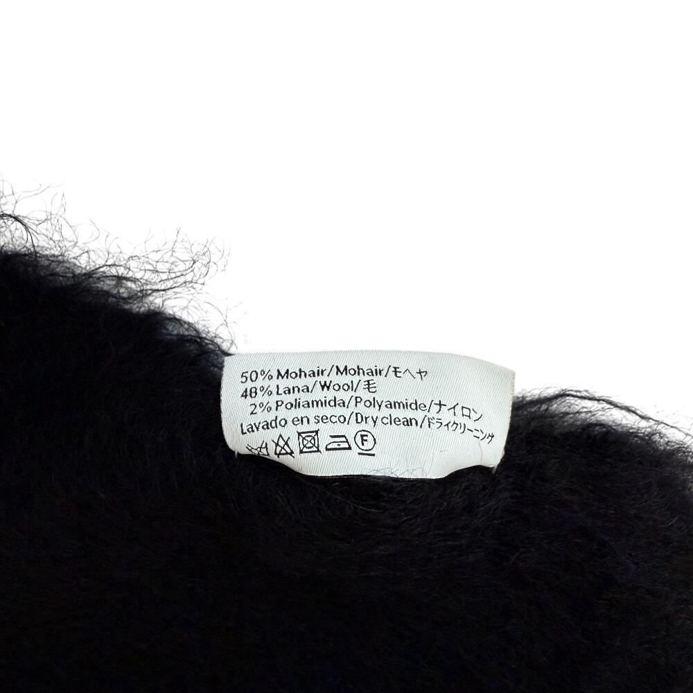 LOEWE Logo Beads Moheya wool Scarf black wool unisex Used