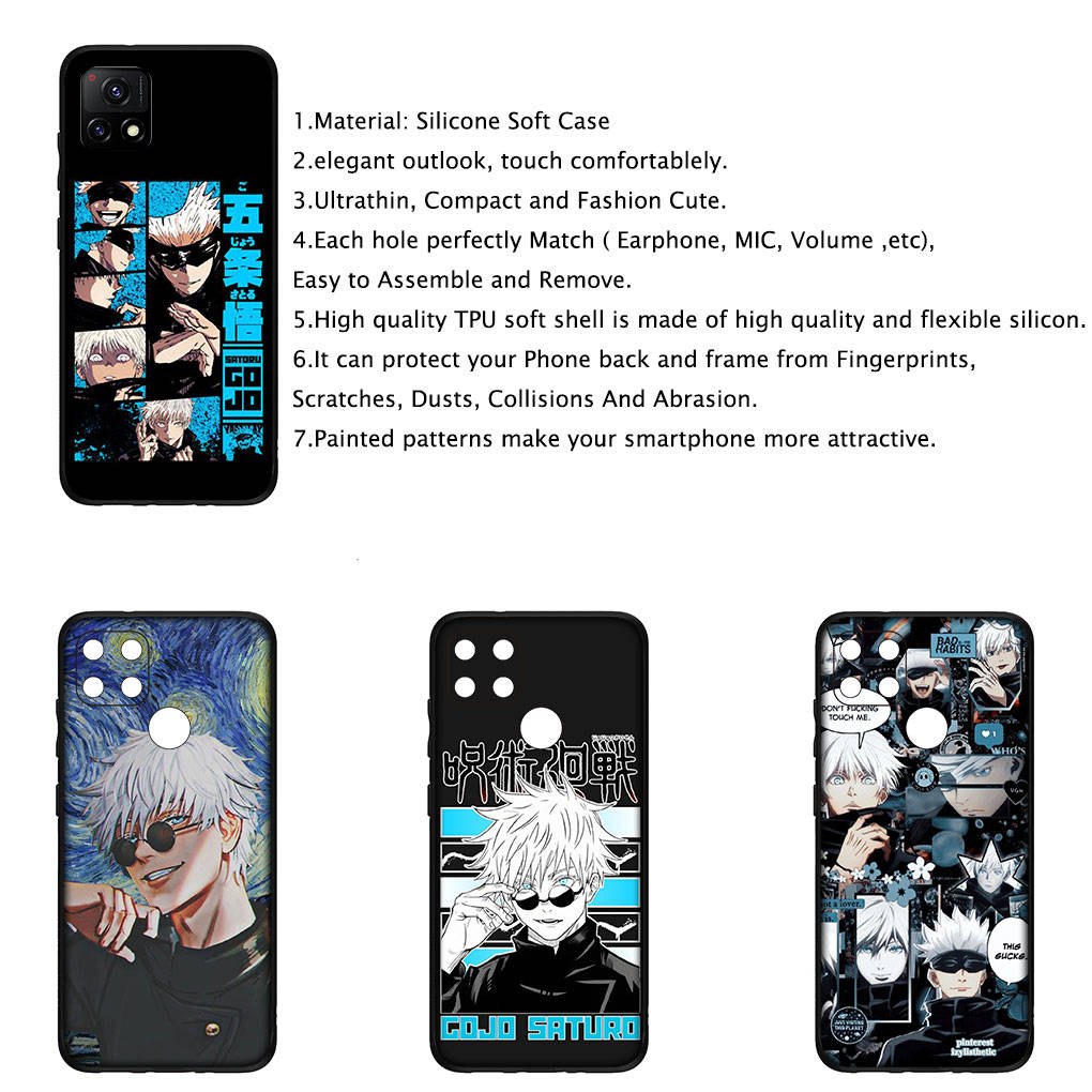 Чехол для iPhone 16 15 Xiaomi Redmi Note 14 13 12 11 Pro Max X 8 16e Samsung Galaxy S25 S24 S23 Moto OPPO Huawei Jujutsu Gojo Satoru Kaisen Чехол для телефона