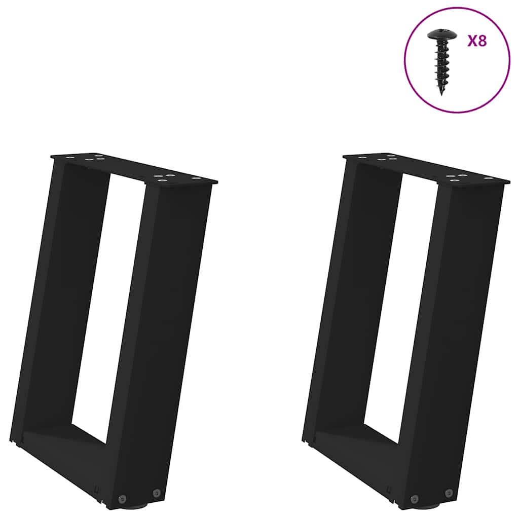Vidaxl Nogi Do Stolika Kawowego, 2 Szt., Czarne, 28X(42-43) Cm, Stal