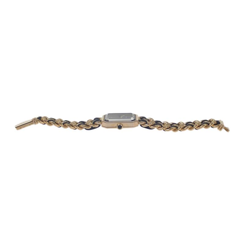 Chanel H0001 S Часы Позолоченные/кожаные Женские черный циферблат