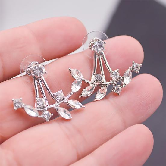 1 Pair Women Earrings Attractive Jewelry Gift Mini Women Rhinestone Ear Studs for Wedding