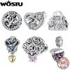925 Sterling Silver Vintage Oxidized Rose Charms Romantic Proposal Box Pendant Sachet Beads Fit Original Bracelet DIY