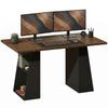 Desk with 4 Open Shelves, Industrial Design, 140 Cm, Brown and Black