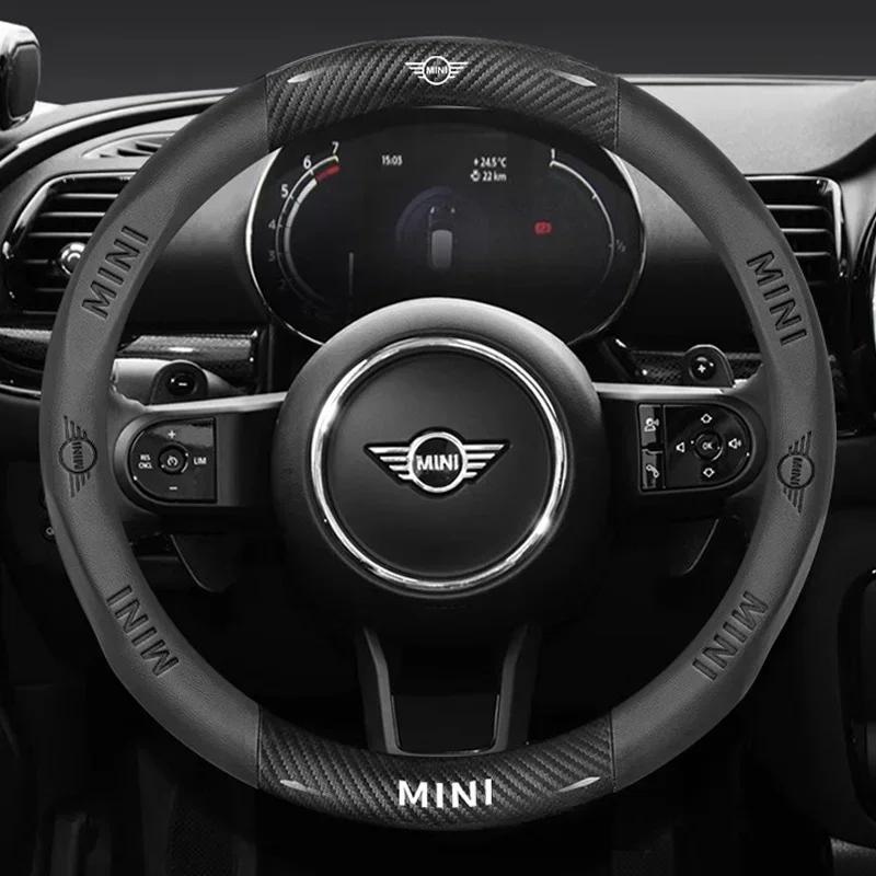 Кожаная накладка на руль автомобиля из углеродного волокна для Mini Cooper S JOHN COOPER WORKS Clubman Countryman JCW F55 F56 R60 R59 zbfhp66 7T