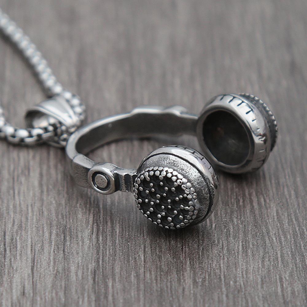 Панк Хип-хоп DJ Музыка Наушники Подвеска Ожерелье Длинная Цепочка Для Мужчин Женщин Панк Рок Гарнитура Ожерелье Мужские Ювелирные Изделия Подарок