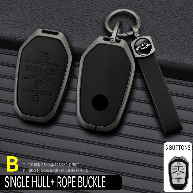 Натуральная кожаная крышка для ключа SsangYong Korando/Rexton, пряжка из сплава