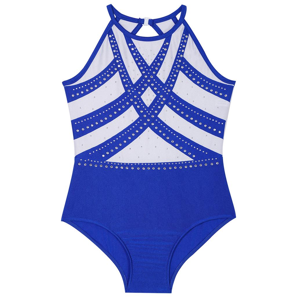 Дети Девочки Блестящие Стразы Гимнастика Спортивная Активная Одежда Фигурное Катание Балет Танцы Танцевальная Одежда Спортивные Тренировочные Боди