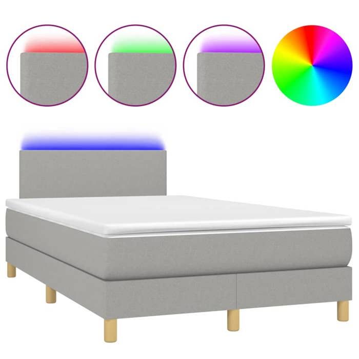 Maison Exclusive - Sommier à lattes de lit matelas LED gris clair 120x190 cm tissu