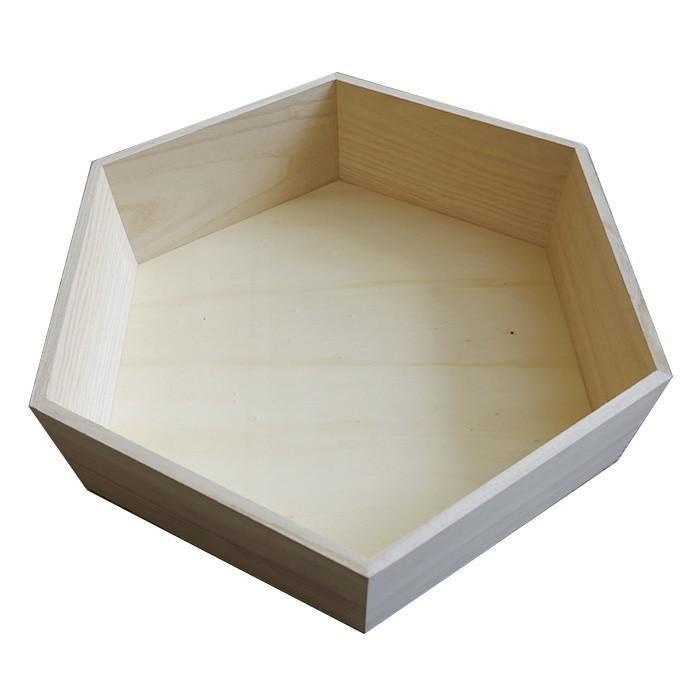 Hexagonal Wooden Shelf 30 X 26 X 10 Cm