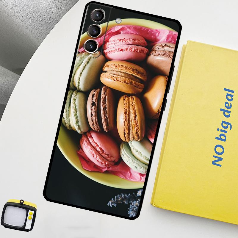 Десерт мороженое Макарон еда чехол для Samsung Galaxy S23 FE S22 Ultra S20 S21 FE S8 S9 S10 Plus Note 10 20 Ultra Cover