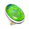 Green Triplet Opal Gemstone 925 Sterling Silver Jewelry Ring Size 7
