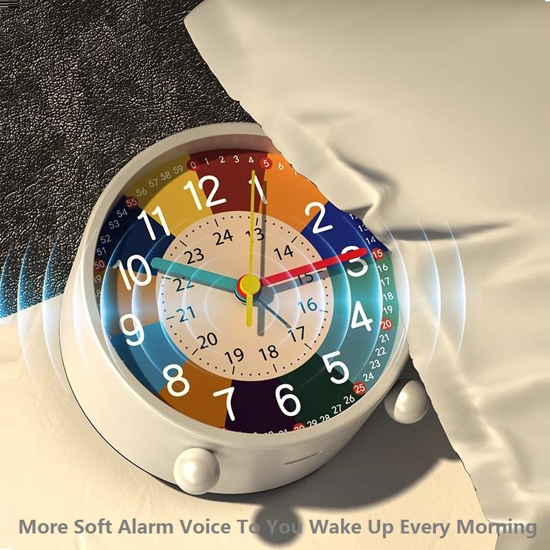 Kids Learning Cartoon Alarm Clock Metal Education Children Clock Kid Room Teaching Early Age Desk Table Clock Bardoan Gift Timer Kids Time Cognition