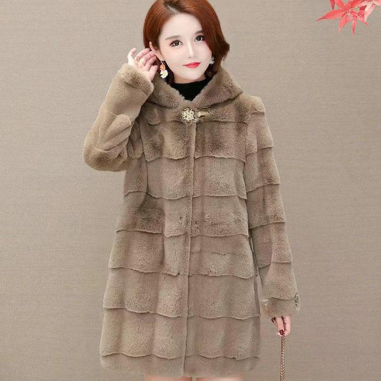Зимняя куртка для пожилых людей среднего возраста, искусственное меховое пальто из травы, теплая, свободного покроя, модная парка