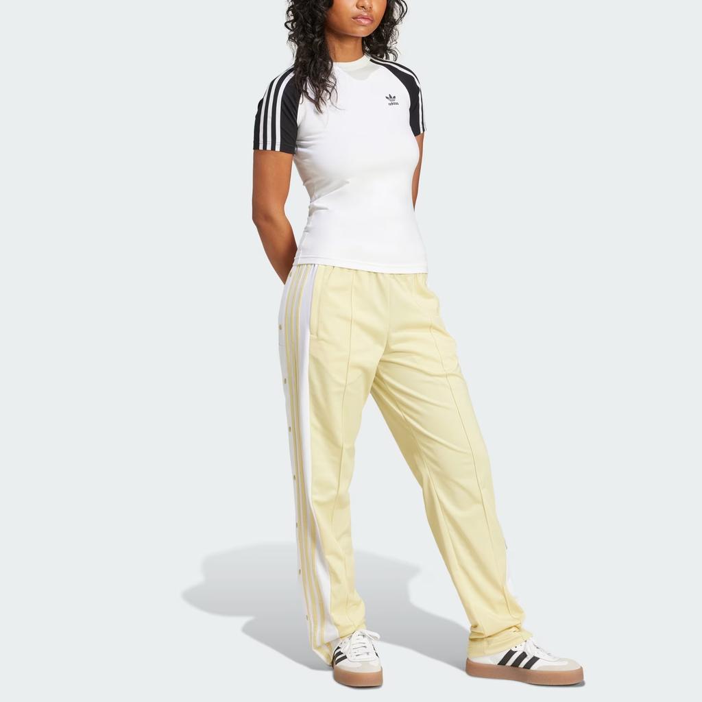adidas Оригинальная полосатая футболка с круглым вырезом, облегающего кроя, с коротким рукавом, женские топы, белая JD0834