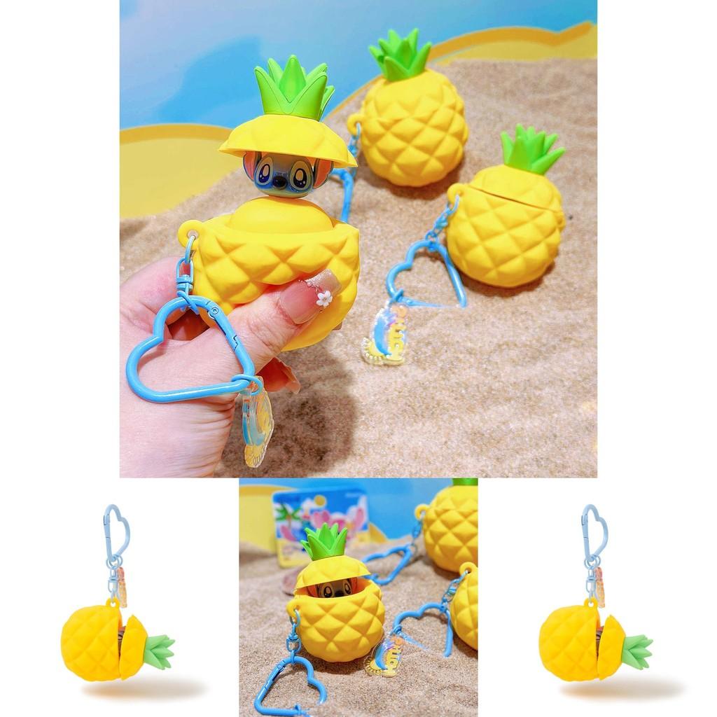 Stitch Summer Beach Collection Pineapple Silicone Keychain With Cute Character Design For Kids And Teens