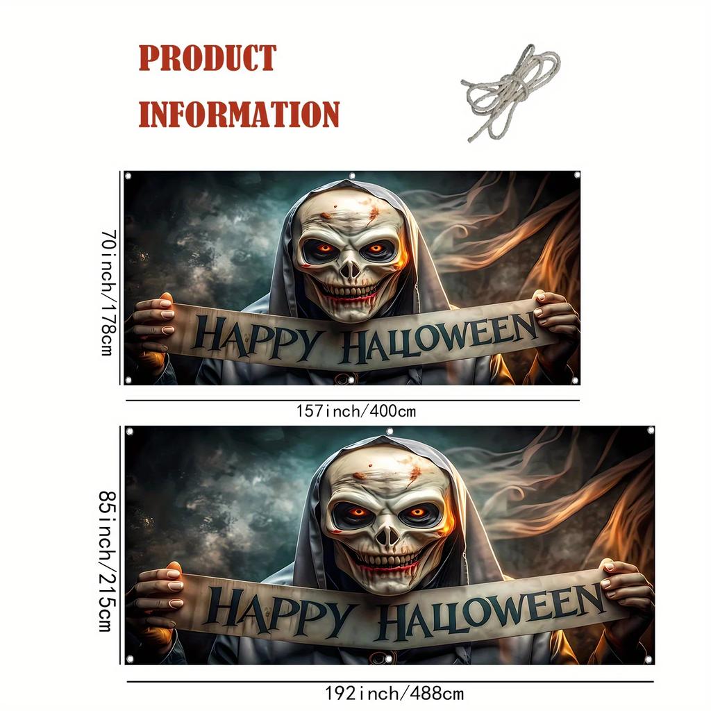 One bizarre Halloween Grim Reaper design - Halloween garage door banner, suitable for parties, weddings, etc.zyc
