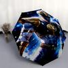 1pc Blue Ranger in Space Pattern Umbrella, Fashionable, Personalized, High-Value Folding Umbrella, a Must-Have for Summer, 8-Rib Durable Iron Fra