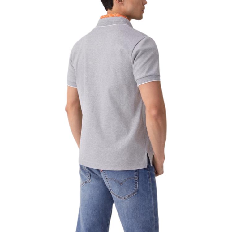 Levis Повседневная Мягкая Удобная Однотонная Футболка-поло с Коротким Рукавом Мужские Футболки-поло Серый 003MT-0000