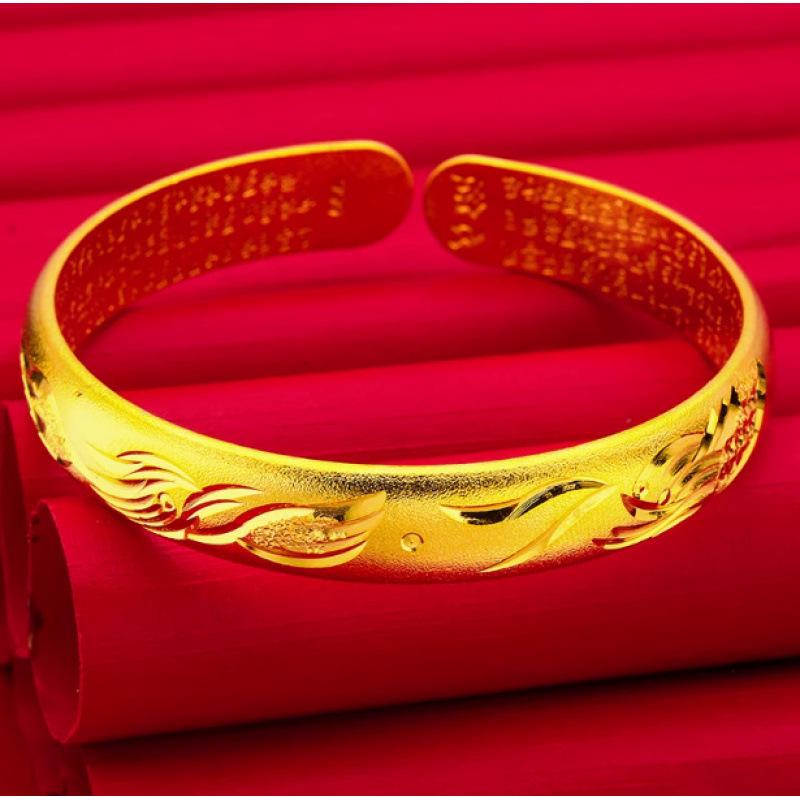 Ethnic Style Gold-Plated Women's Bracelet - Versatile Chinese Wedding Gift Jewelry