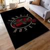"Dark Rock Band Logo with Red Rose Design Non-slip Rug Suitable for Living Room and Bedroom Sofas"