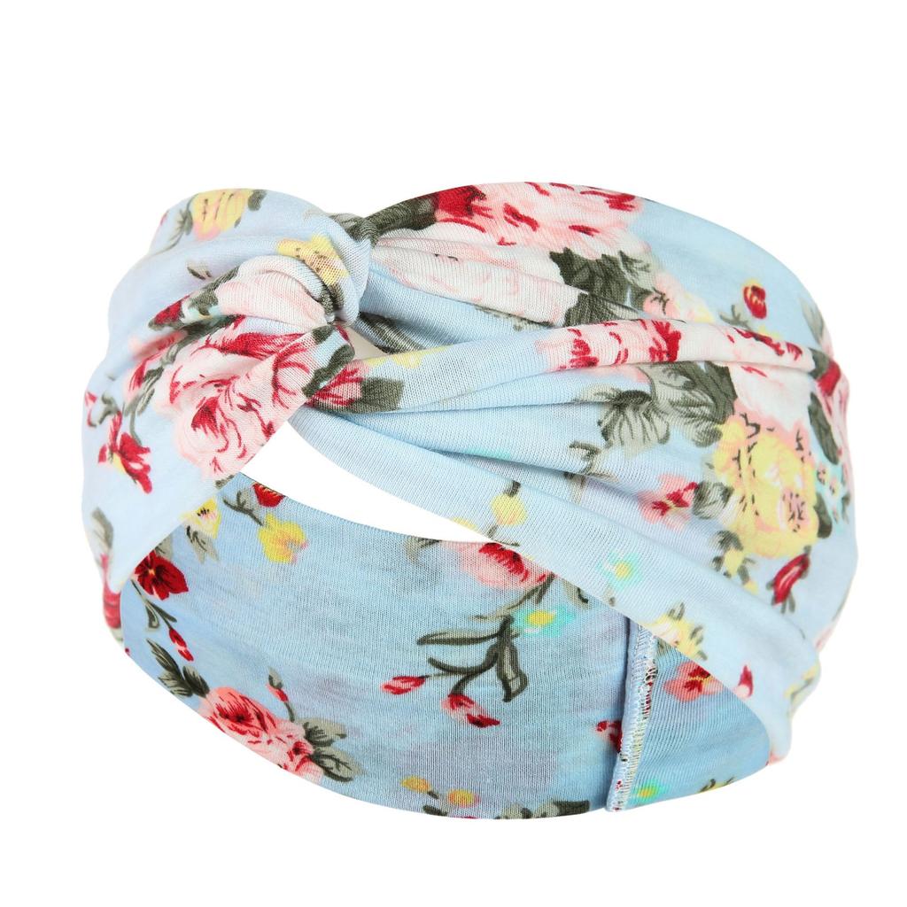 DX~~~ New Wide Brimmed Crossover Headband Lady's Bohemian Print Knitted Headband Sweat-wicking Bandana Sports Yoga Headband